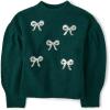 image:imageThe Childrens Place Girls Long Sleeve Crew Neck Pullover SweaterBalt Green Bows