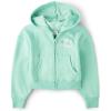image:imageThe Childrens Place Girls Long Sleeve Hooded Fleece Full Zip UpWintermint