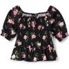 image:imageThe Childrens Place Girls Long Sleeve Smocked Peplum TopBlack Floral