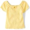 image:imageThe Childrens Place Girls Smocked Short Sleeve TopsPale Sun Keyhole