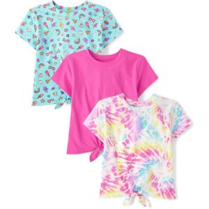 image:imageShort Sleeve Tie Front TopTie DyeIconsPink 3pack
