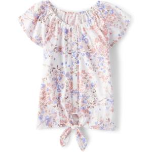 image:imageShort Sleeve Tie Front TopWispy Floral