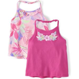 image:imageThe Childrens Place Baby Girls and Toddler Halter Tank TopsLuau Print 2pack
