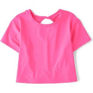 image:imageThe Childrens Place Girls Atheletic Short Sleeve TopsNeon Peony