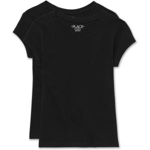 image:imageThe Childrens Place Girls Basic Short Sleeve Layering TeeBlack 2pack
