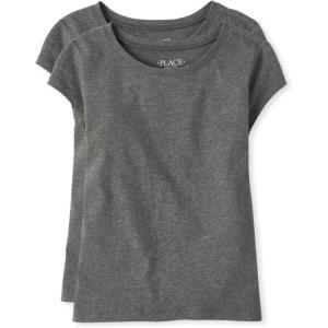 image:imageThe Childrens Place Girls Basic Short Sleeve Layering TeeHeather Gray 2pack
