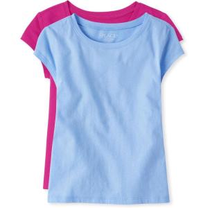 image:imageThe Childrens Place Girls Basic Short Sleeve Layering TeePinkDaybreak 2pack