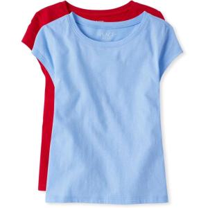 image:imageThe Childrens Place Girls Basic Short Sleeve Layering TeeRedDaybreak 2pack