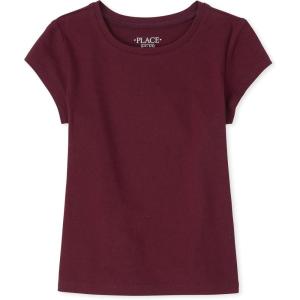 image:imageThe Childrens Place Girls Basic Short Sleeve Layering TeeRubine Single
