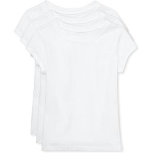 image:imageThe Childrens Place Girls Basic Short Sleeve Layering TeeWhite 3pack