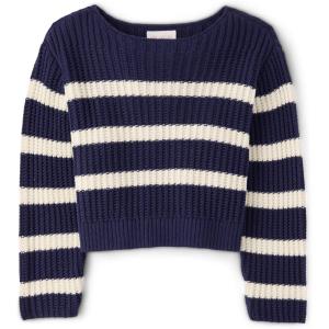 image:imageThe Childrens Place Girls Long Sleeve Crew Neck Pullover SweaterBlackcurrant