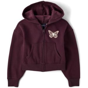 image:imageThe Childrens Place Girls Long Sleeve Hooded Fleece Full Zip UpTrolley