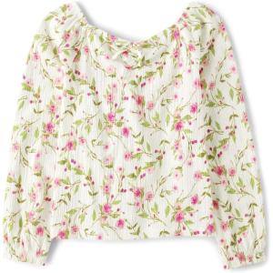 image:imageThe Childrens Place Girls Long Sleeve Smocked Peplum TopFiona Roses