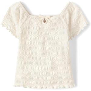 image:imageThe Childrens Place Girls Smocked Short Sleeve TopsBunnys Tail Keyhole