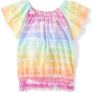 image:imageThe Childrens Place Girls Smocked Short Sleeve TopsMulticolor