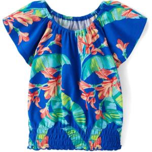 image:imageThe Childrens Place Girls Smocked Short Sleeve TopsRenew Blue