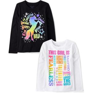 image:imageThe Childrens Place Girls UnicornsSportsButterflies Long Sleeve Graphic TShirts2 PackThis GirlRainbow Unicorn