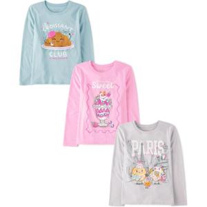 image:imageThe Childrens Place Girls UnicornsSportsButterflies Long Sleeve Graphic TShirts3 PackWinter Sweet Treats
