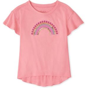 image:imageThe Childrens Place girls Short Sleeve Graphic High Low TopCherry Blossom