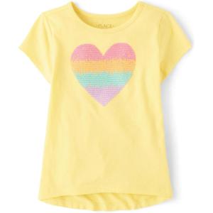 image:imageThe Childrens Place girls Short Sleeve Graphic High Low TopSun Valley Heart