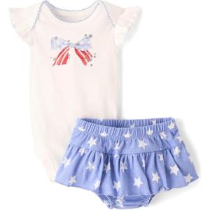 image:imageThe Childrens Place Baby Girls And Newborn Bodysuit and Skirt 2 Piece OutfitAmerican Bow