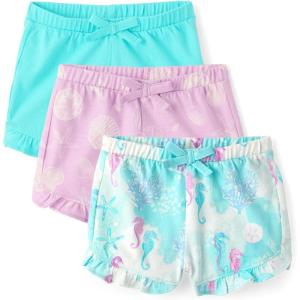 image:imageThe Childrens Place Baby Girls and Newborn Cotton Pull on Everyday ShortsSeahorses and Seashells 3pack