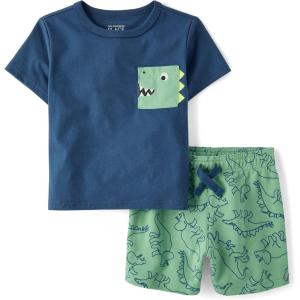 image:imageThe Childrens Place boys And Toddler Boys Short Sleeve Top and Shorts 2 Pc SetDino
