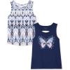 image:imageThe Childrens Place Girls Sleeveless Graphic Tank TopsMilky Way 2pack