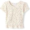 image:imageThe Childrens Place Girls Basic Short Sleeve Knit ShirtsWhite Daisy Ribbed