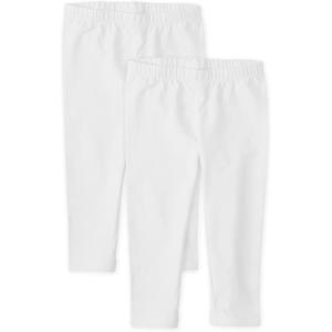 image:imageThe Childrens PlaceGirlsAssorted Everyday Capri LeggingsWhite 2pack