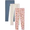 image:imageThe Childrens Place Girls Printed Leggings 2PackWestern Doodle Plum Petal White Floral Fairisle 3pack