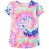 image:imageThe Childrens Place Girls Short Sleeve Graphic High Low TopDynamic Lilac Tie Dye