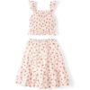 image:imageThe Childrens Place Girls Smocked Top and Skirt 2 Piece SetSimply White
