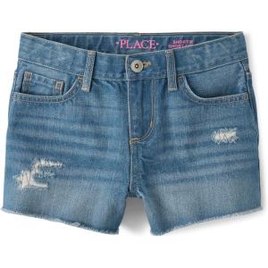 image:imageThe Childrens Place Girls Denim Shortie ShortsRelaxed Dahlia