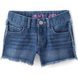image:imageThe Childrens Place Girls Denim Shortie ShortsRuby Frayed Seam
