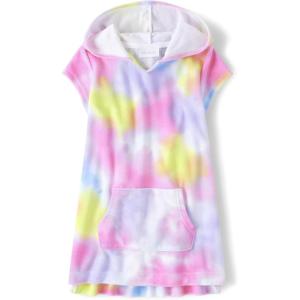image:imageThe Childrens Place Girls Hooded Swim CoverupsNeon Peony