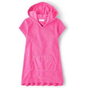 image:imageThe Childrens Place Girls Hooded Swim CoverupsNeon Peony Terry