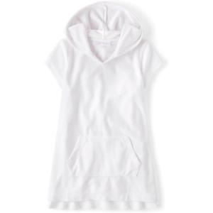image:imageThe Childrens Place Girls Hooded Swim CoverupsWhite Terry