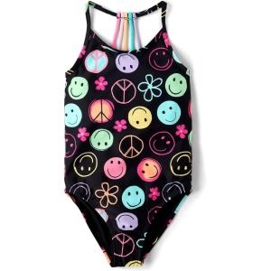 image:imageThe Childrens Place Girls One Piece SwimsuitBlack Doodle Icons