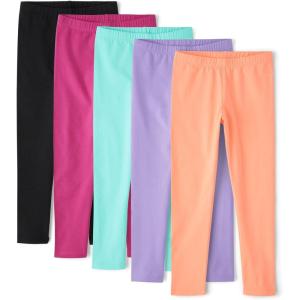 image:imageThe Childrens Place Girls Printed Leggings 2PackSolid Multicolor 5pack