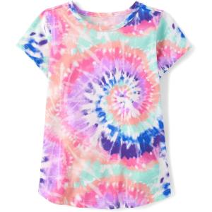 image:imageThe Childrens Place Girls Short Sleeve Graphic High Low TopDynamic Lilac Tie Dye