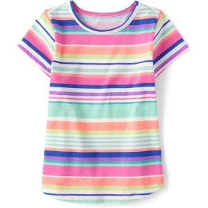 image:imageThe Childrens Place Girls Short Sleeve Graphic High Low TopVespa Blue Striped