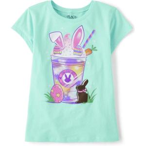 image:imageThe Childrens Place Girls Short Sleeve Graphic TShirtEaster Bunny Milkshake