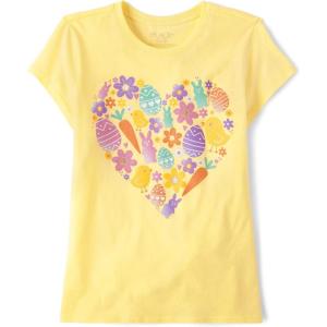 image:imageThe Childrens Place Girls Short Sleeve Graphic TShirtEaster Heart