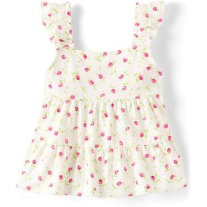 image:imageThe Childrens Place Girls Sleeveless Knit TopsSimply White Tiered