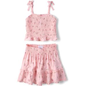 image:imageThe Childrens Place Girls Smocked Top and Skirt 2 Piece SetNectar Pink
