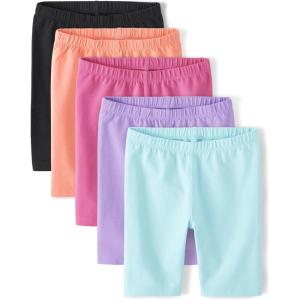 image:imageThe Childrens Place Girls Solid Bike ShortsMulti Color 5pack