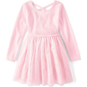 image:imageThe Childrens Place Girls Tutu Dress Long SleeveRose Mist Velour