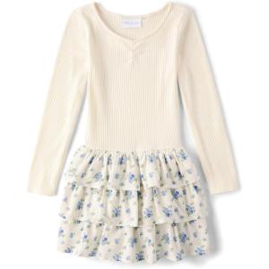 image:imageThe Childrens Place Girls Tutu Dress Long SleeveWhite Floral