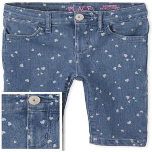 image:imageThe Childrens Place Girls Twill Skimmer ShortsWhite Hearts